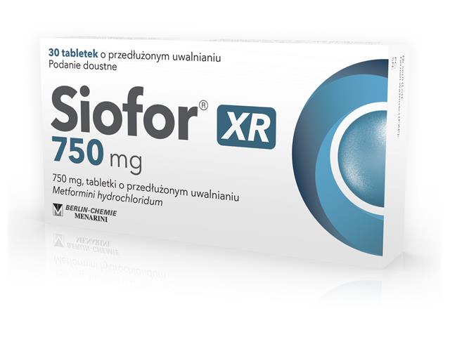 Siofor XR 750 mg interakcje ulotka tabletki o przedłużonym uwalnianiu 750 mg 30 tabl.