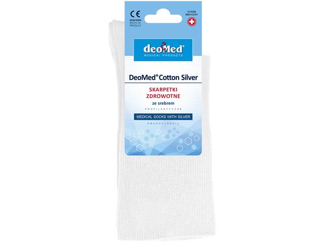 Skarpetki DEOMED COTTON SILVER rozm. 43-46 białe interakcje ulotka skarpeta - 1 szt. (para)