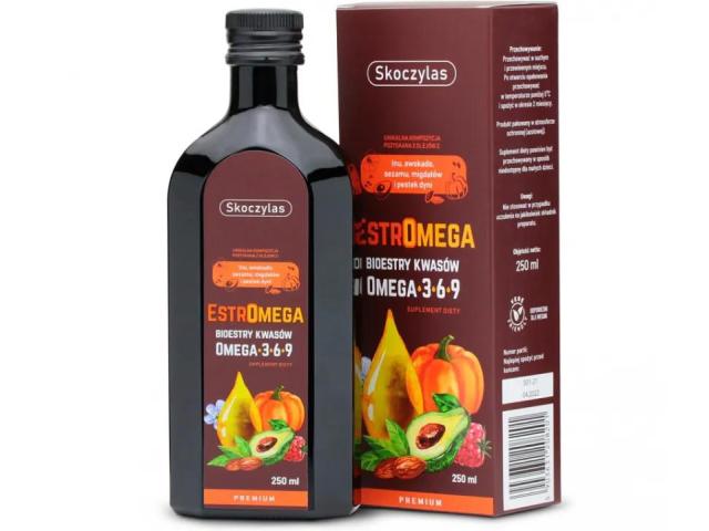 Skoczylas Estromega Premium interakcje ulotka olej - 250 ml (but. ze szkła)