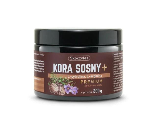 Skoczylas Kora Sosny + L-Cytrulina, L-Arginina Premium interakcje ulotka proszek - 200 g (słoik)