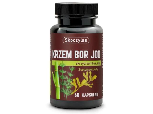 Skoczylas Krzem Bor Jod skrzyp, bambus, algi interakcje ulotka kapsułki - 60 kaps. (słoik)