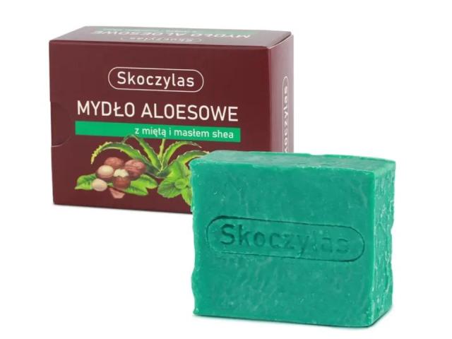 Skoczylas Mydło aloesowe z miętą i masłem shea interakcje ulotka mydło - 100 g (karton)