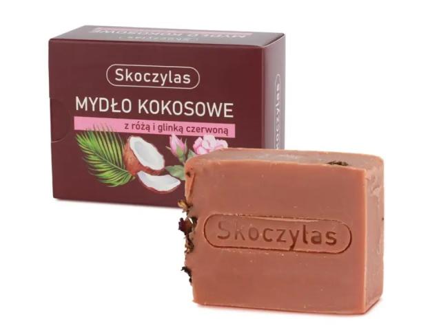 Skoczylas Mydło kokosowe z różą i glinka czerwoną interakcje ulotka mydło - 100 g (karton)