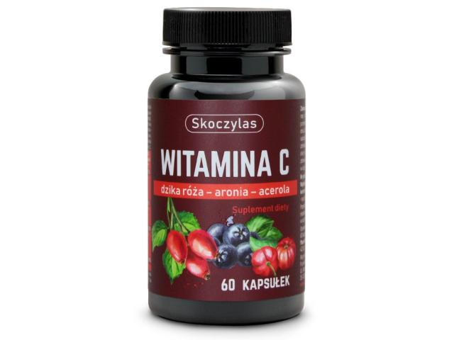 Skoczylas Witamina C dzika róża, aronia, acerola interakcje ulotka kapsułki - 60 kaps. (słoik)