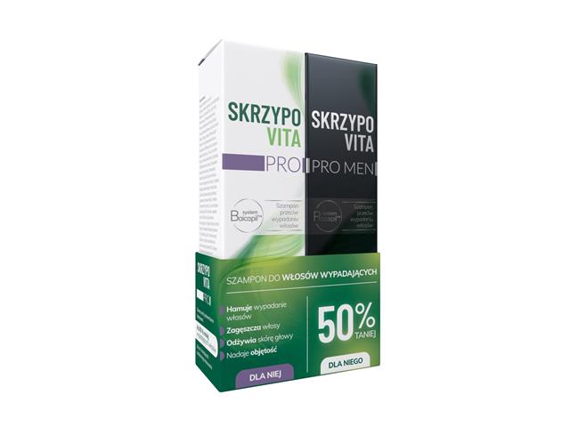 Skrzypovita Pro Szampon do mycia włosów + Skrzypovita Pro MEN Szampon 50% taniej interakcje ulotka szampon  200 ml + 200 ml