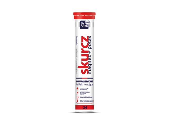 Skurcz magnez + potas interakcje ulotka tabletki musujące - 24 tabl.