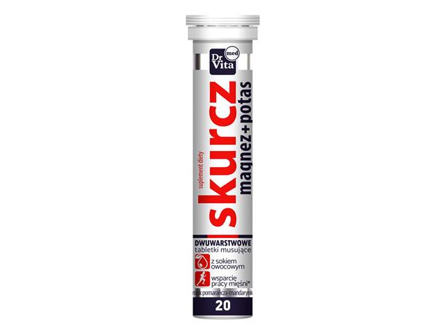 Skurcz Magnez + Potas interakcje ulotka tabletki musujące - 20 tabl.