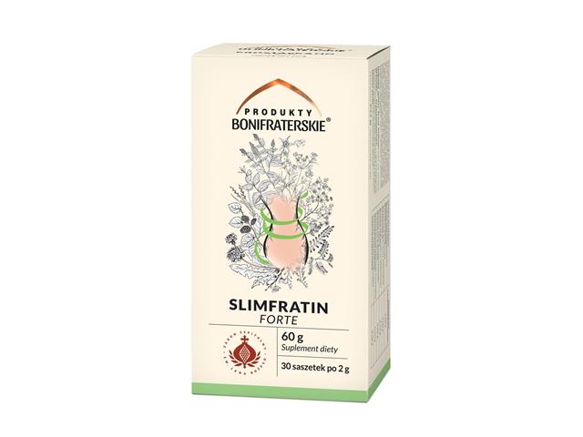 Slimfratin forte Produkty Bonifraterskie interakcje ulotka zioła do zaparzania w saszetkach  30 sasz. | 60 g