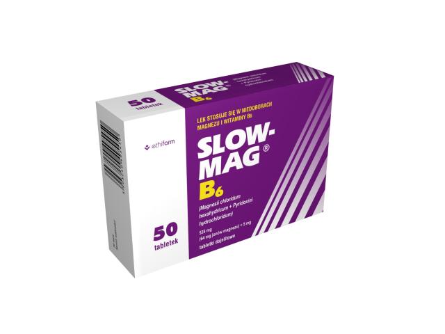 Slow-Mag B6 interakcje ulotka tabletki dojelitowe 64mg Mg2+5mg 