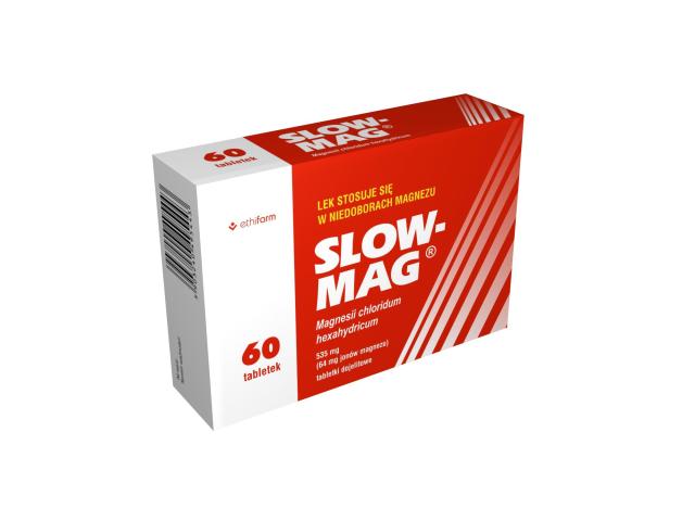 Slow-Mag interakcje ulotka tabletki dojelitowe 64 mg Mg2+ 60 tabl.