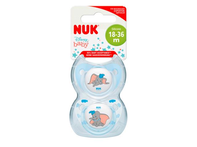 Smocz.NUK Disney Dumbo silikonowy nr 739.620 interakcje ulotka smoczek - 2 szt.