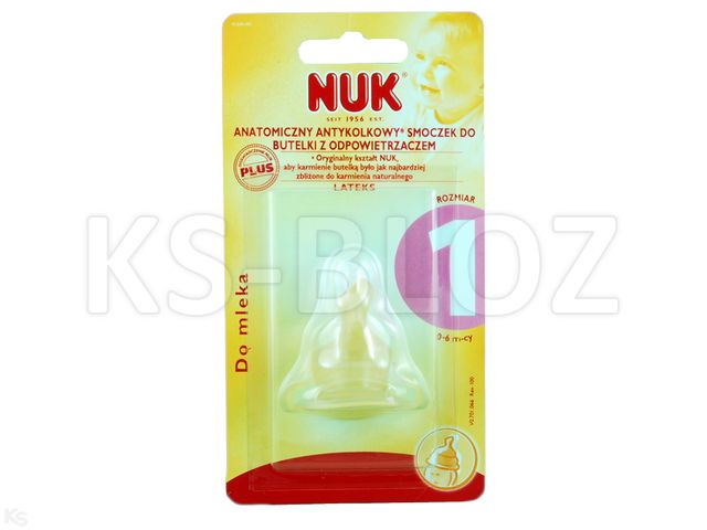 Smocz.NUK n/but.d/mleka 701066 1(0-6m) latek.z odpow. interakcje ulotka smoczek - 1 szt.