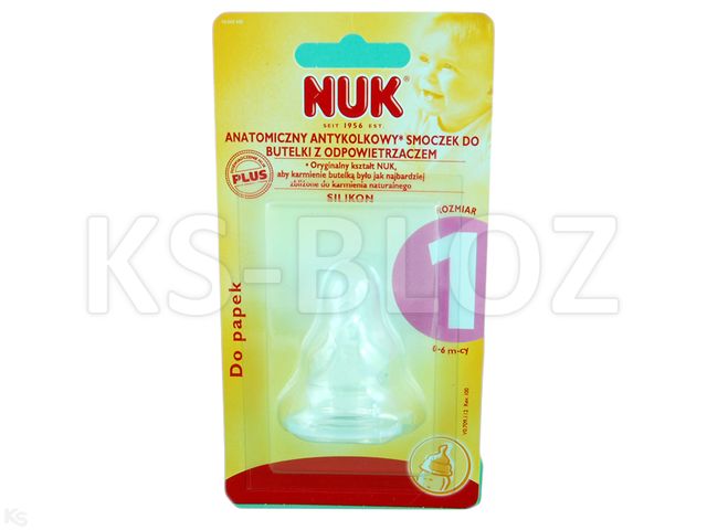 Smocz.NUK n/but.d/papek 709112, 1(0-6m) silik.z odpow. interakcje ulotka smoczek - 1 szt.
