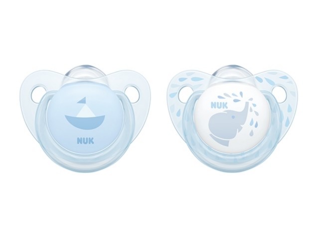 Smocz.NUK TRENDLINE BABY BLUE z uchwytem silik.uspok.(6-18m) 736.157 interakcje ulotka smoczek - 1 szt.