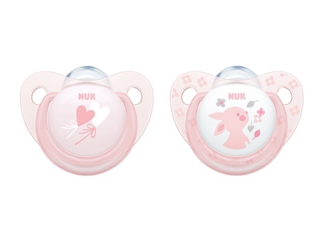 Smocz.NUK TRENDLINE BABY ROSE z uchwytem silik.uspok. (6-18m) 736.206 interakcje ulotka smoczek  2 szt.