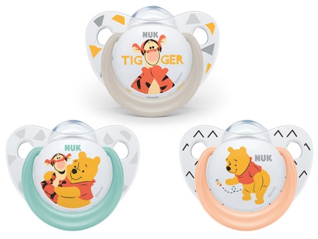 Smocz.NUK TRENDLINE DISNEY Kubuś z uchwytem silik.uspok.(0-6m) 730.136 interakcje ulotka smoczek - 1 szt.