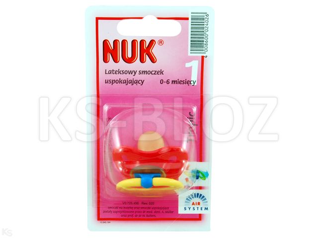 Smocz.NUK TROPIC 725496 (0-6m) czerw.lateks. interakcje ulotka smoczek - 1 szt.