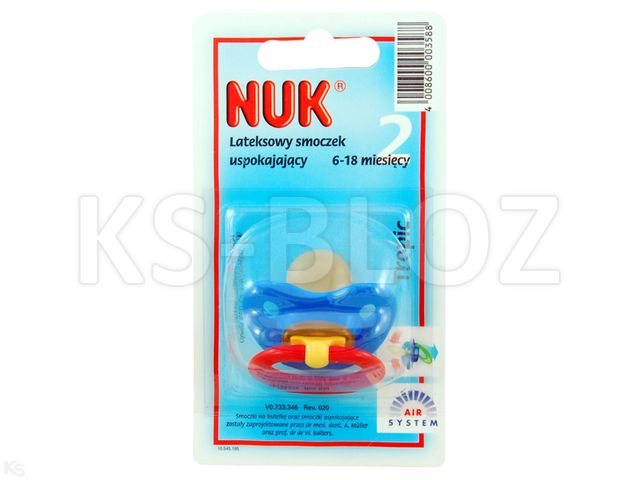 Smocz.NUK TROPIC 737126 (pow.18m) nieb.lateks. interakcje ulotka smoczek - 2 szt.