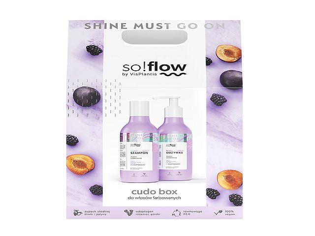 SO!FLOW BY VIS PLANTIS Zestaw Szampon + odżywka rewitalizujące włosy farbowane interakcje ulotka zestaw  400 ml + 400 ml