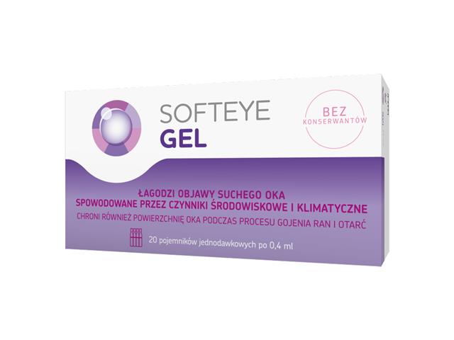 Softeye Gel interakcje ulotka żel do oczu  20 poj. po 0,4 ml