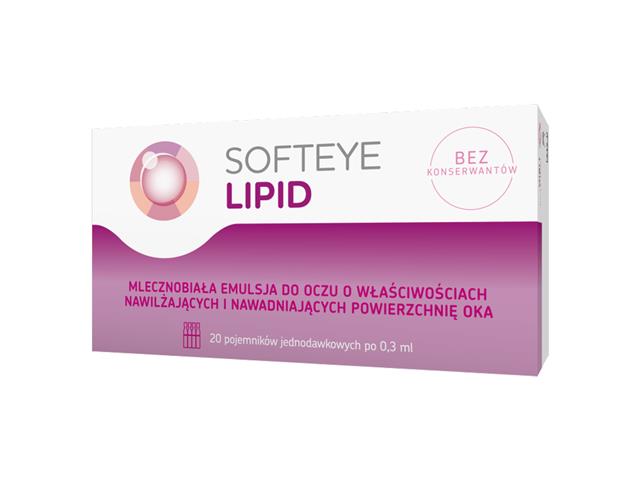 Softeye Lipid interakcje ulotka krople do oczu, emulsja - 20 poj. po 0,3 ml