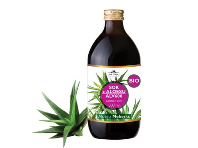 Sok Z Aloesu Al600 Dr Gaja pasteryzowany htst Bio interakcje ulotka sok - 500 ml (but. ze szkła)