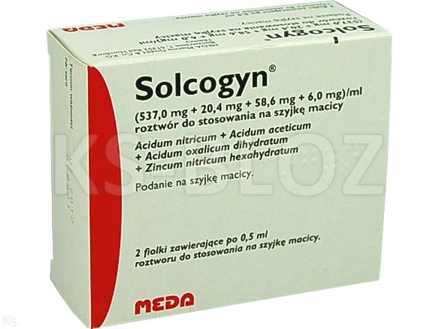 Solcogyn interakcje ulotka roztwór do stosowania na szyjkę macicy (537mg+20,4mg+58,6mg+6mg)/ml 2 fiol. po 0,5 ml