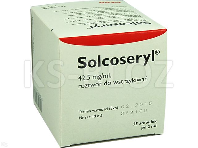 Solcoseryl interakcje ulotka roztwór do wstrzykiwań 42,5 mg/ml 25 amp. po 2 ml