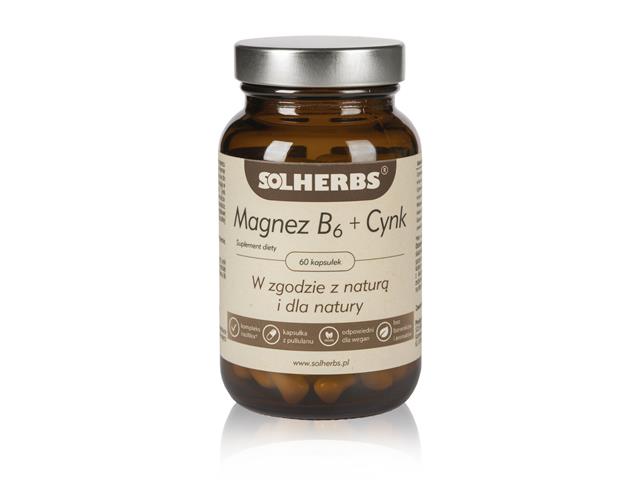 SOLHERBS Magnez B6 + Cynk interakcje ulotka kapsułki twarde - 60 kaps.