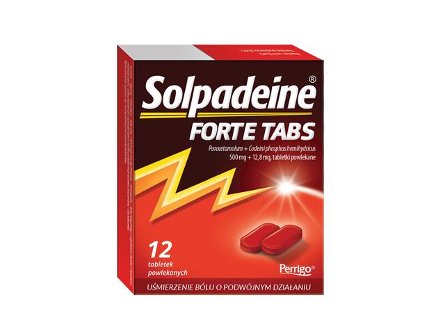 Solpadeine Forte Tabs interakcje ulotka tabletki powlekane 500mg+12,8mg 