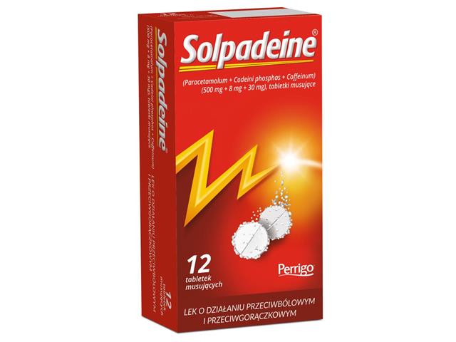 Solpadeine interakcje ulotka tabletki musujące 500mg+30mg+8mg 12 tabl.