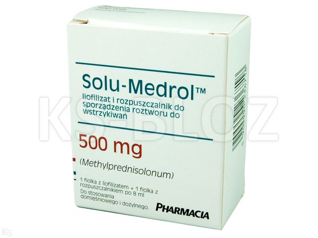 Solu-Medrol interakcje ulotka proszek i rozpuszczalnik do sporządzania roztworu do wstrzykiwań 500 mg 1 fiol.s.subs. | +rozp.