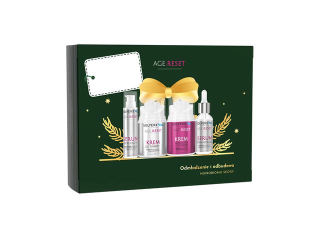 SOLVERX AGE.RESET Zestaw odmło.odbud. mikrobiomu Serum Krem d/twarzy Serum p/oczy Krem maska nocna interakcje ulotka zestaw - 30 ml (+ 50 ml + 15 ml + 50 ml)