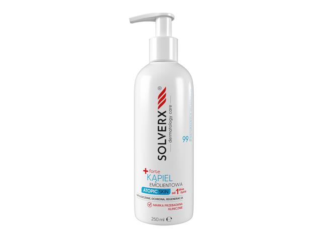 SOLVERX DERMATOLOGY CARE + FORTE Kąpiel emolientowa Atopic Skin od 1 dnia życia interakcje ulotka płyn  250 ml