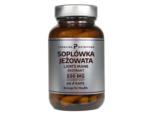 Soplówka Jeżowata Lion's Mane Ekstrakt 500 mg Pureline Nutrition interakcje ulotka kapsułki - 60 kaps.