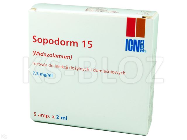 Sopodorm 15 interakcje ulotka roztwór do wstrzykiwań 7,5 mg/ml 5 amp. po 2 ml