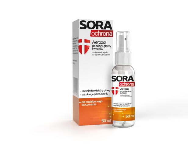 Sora Ochrona Aerozol do skóry głowy i włosów interakcje ulotka aerozol  50 ml