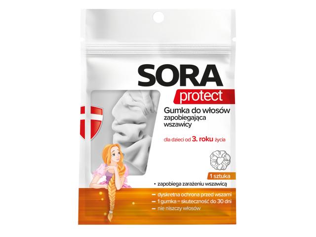 Sora Protect Gumki przeciw wszawicy od 3 roku życia interakcje ulotka gumka do włosów - 1 szt.