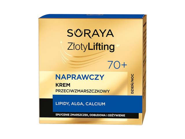 SORAYA ZŁOTY LIFTING Naprawczy Krem przeciwzmarszczkowy 70+ cera dojrzała dzień/noc interakcje ulotka   50 ml