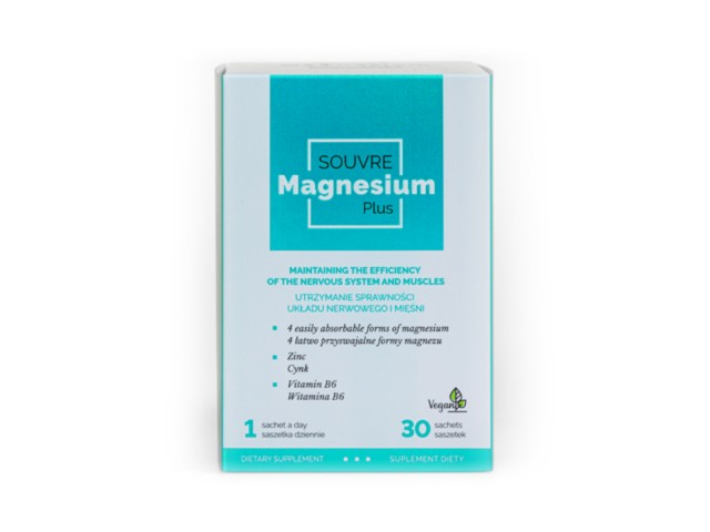 Souvre Magnesium Plus interakcje ulotka  - 30 sasz.