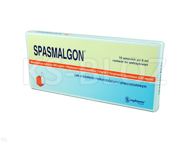 Spasmalgon interakcje ulotka roztwór do wstrzykiwań (500mg+2mg+20mcg)/ml 10 amp. po 5 ml