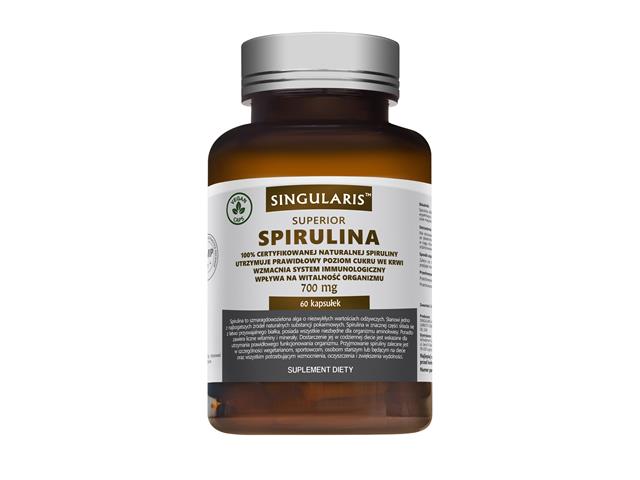 Spirulina Singularis Superior interakcje ulotka kapsułki z roślinnej celulozy  60 kaps.