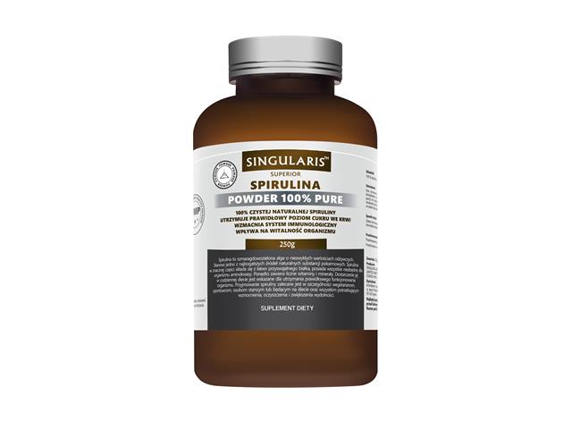 Spirulina Singularis Superior Powder 100% pure interakcje ulotka proszek  250 g