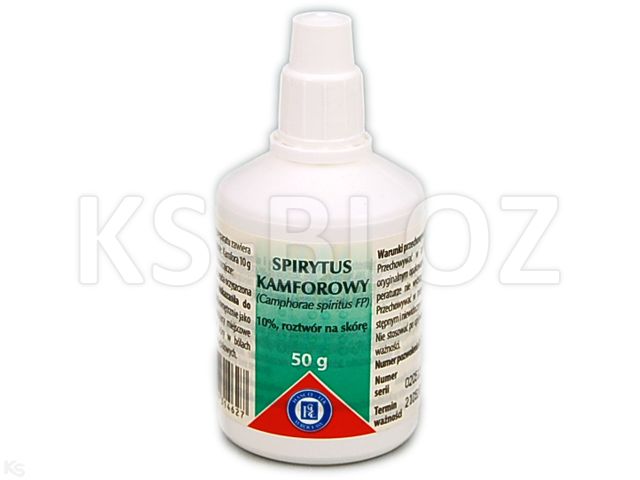 Spirytus Kamforowy interakcje ulotka roztwór na skórę 10 % 50 g (but. z plastiku)