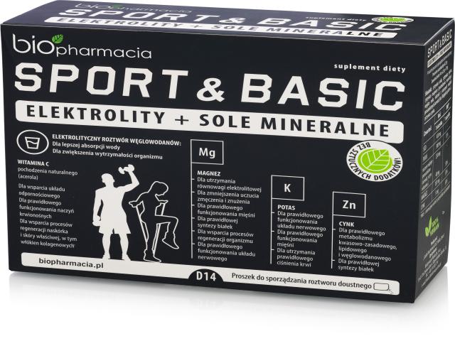 Sport & Basic elektrolity + sole mineralne interakcje ulotka proszek do rozpuszczenia - 14 sasz.