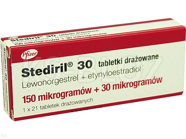 Stediril 30 interakcje ulotka tabletki drażowane 30mcg+150mcg 