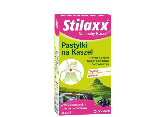 Stilaxx Pastylki na kaszel smak porzeczkowy interakcje ulotka pastylki do ssania - 28 pastyl.