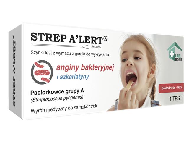 Strep A'Lert Test na paciorkowce StrepA (angina, szkarlatyna) interakcje ulotka test - 1 szt.