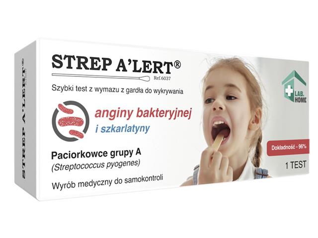 Strep A'Lert Test na paciorkowce StrepA (angina, szkarlatyna) interakcje ulotka   1 szt.