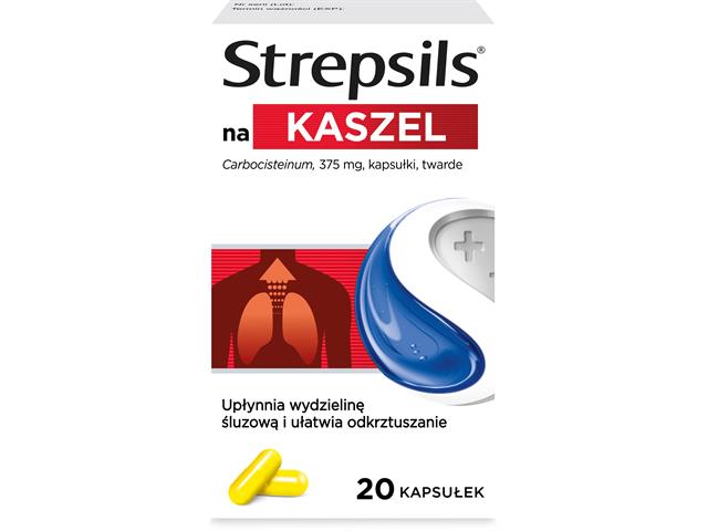 Strepsils Na Kaszel interakcje ulotka kapsułki twarde 375 mg 20 kaps.